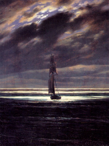'Seascape in the Moonlight' by Caspar David Friedrich